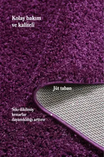 Solid Color Plain Lilac Soft Fleece Plush Shaggy Carpet Living Room Runner Kitchen Rug-Lilac - 4