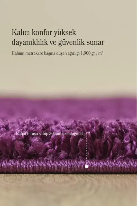 Solid Color Plain Lilac Soft Fleece Plush Shaggy Carpet Living Room Runner Kitchen Rug-Lilac - 5