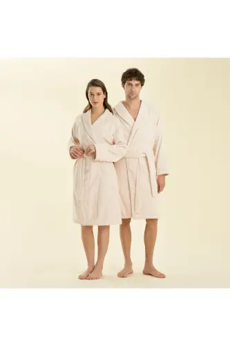 Solid Unisex Bathrobe Powder-Pink 
