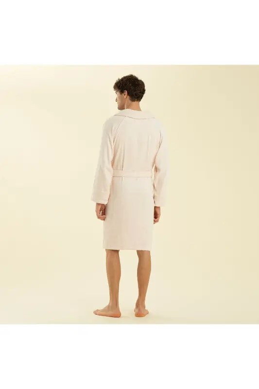 Solid Unisex Bathrobe Powder-Pink - 4