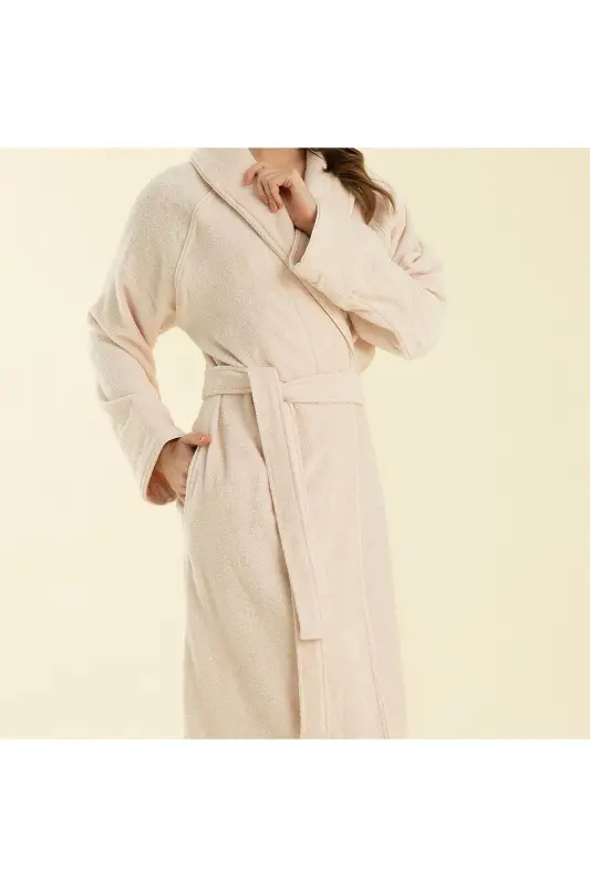 Solid Unisex Bathrobe Powder-Pink - 5