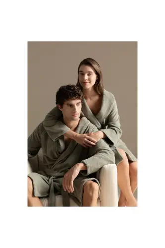 Solid Unisex Bornoz Açık Yeşil-Açık Yeşil - CHAKRA (1)