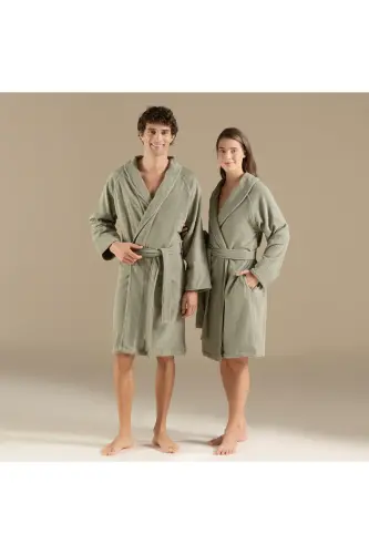 Solid Unisex Bornoz Açık Yeşil-Açık Yeşil - 1