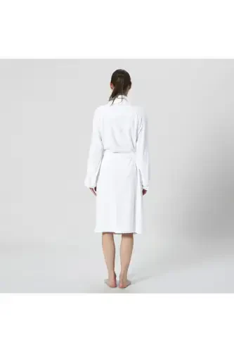 Solid Unisex Bornoz Beyaz-BEYAZ - 7