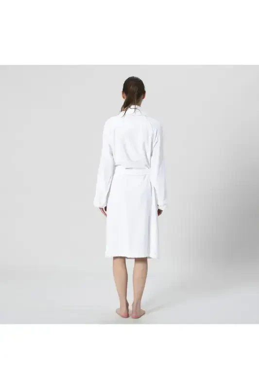 Solid Unisex Bornoz Beyaz-BEYAZ - 7