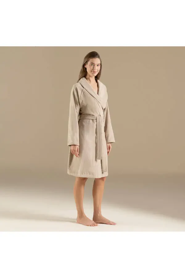 Solid Unisex Xalat Qorong'i bej - 4