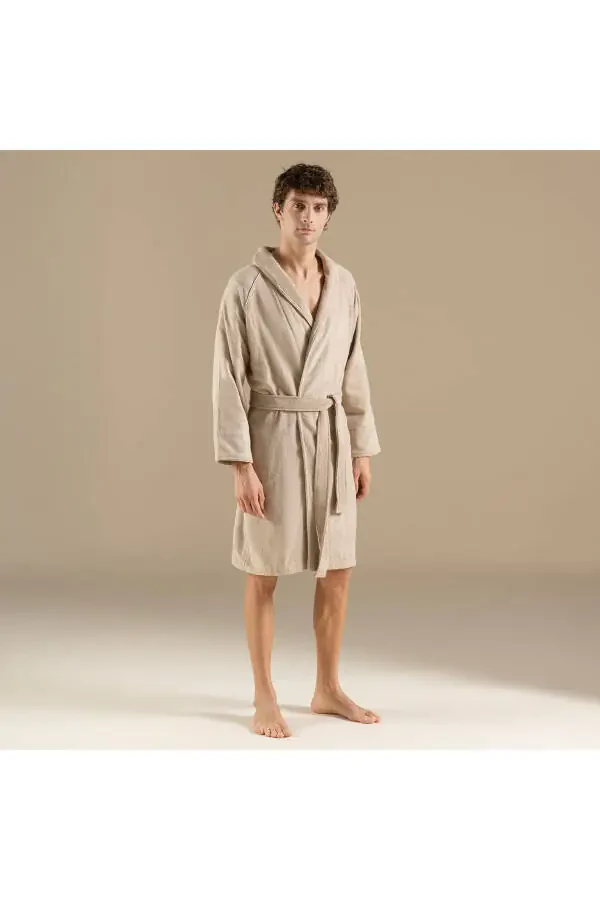 Solid Unisex Xalat Qorong'i bej - 5