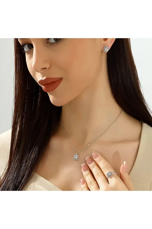 Solitaire Necklace Earrings Ring Bracelet Watch Gift for Lover Gift for Mother Birthday Gift - 9