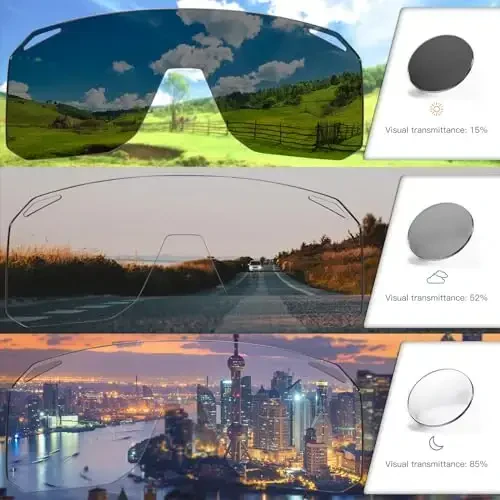Солнцезащитные очки для велосипеда KAPVOE Photochromic Cycling Glasses, спортивные солнцезащитные очки для мужчин и женщин, горные велосипедные очки, прозрачные велосипедные очки MTB. - 3