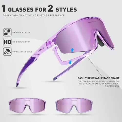 Солнцезащитные очки для велоспорта KAPVOE Polarized Cycling Glasses Men Women Mountain Bike Glasses MTB Riding TR90 Sport Sunglasses Running Bicycle Triathlon - 3