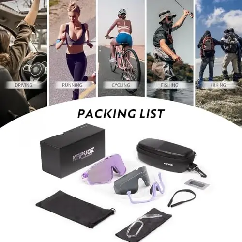 Солнцезащитные очки для велоспорта KAPVOE Polarized Cycling Glasses Men Women Mountain Bike Glasses MTB Riding TR90 Sport Sunglasses Running Bicycle Triathlon - 6