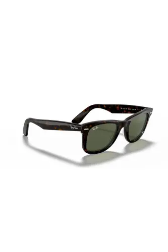 Солнцезащитные очки Wayfarer Unisex с темно-коричневой оправой из кости с зелеными линзами Rb 2140 9012 - 4