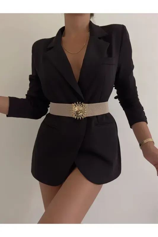 Солнечный Ремень Женский Эластичный с Пряжкой, Ремень для Куртки, Ремень для Рубашки, Ремень для Платья-Бежевый - FIORI