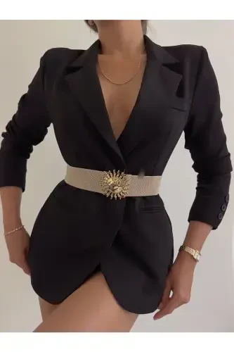 Солнечный Ремень Женский Эластичный с Пряжкой, Ремень для Куртки, Ремень для Рубашки, Ремень для Платья-Бежевый - FIORI (1)