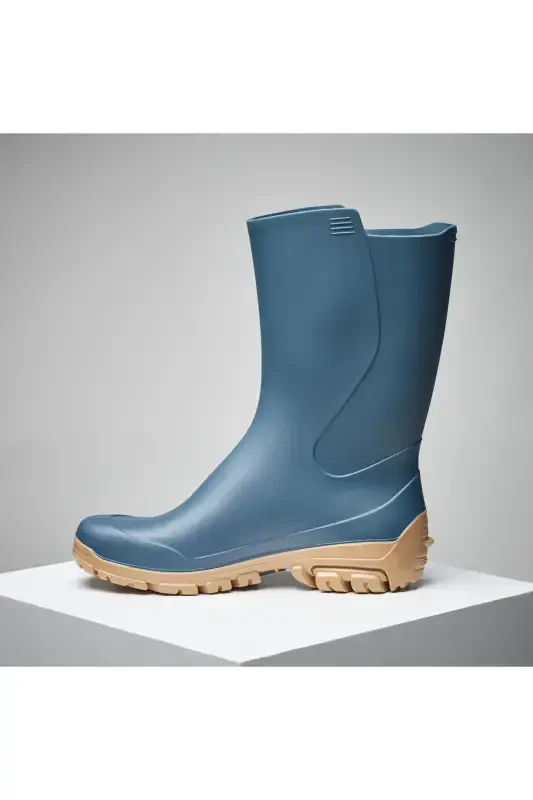 Solognac Women's Short Rain Boots - Blue - Hunting and Nature Observation - 100-Blue - 5