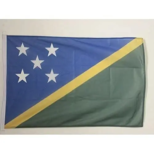 Solomon NAUTICAL Flag 18'' x 12'' - Solomon Islander flags 30 x 45 cm. - Banner 12x18 in for boat - AZ FLAG 
