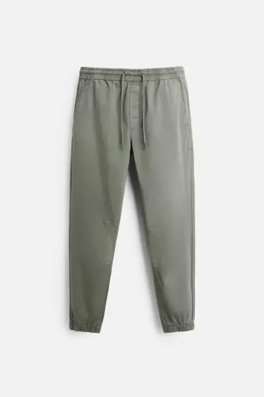SOLUQ EFEKTLI JOGGER BEL PANTOLON-Haki - 6