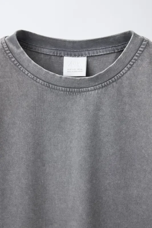 SOLUQ EFEKTLI T-SHIRT-Antratsit kulrang - 5