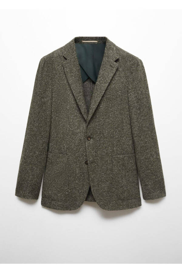 Somon izi naqshlari bilan sof yundan tikilgan blazer - 3