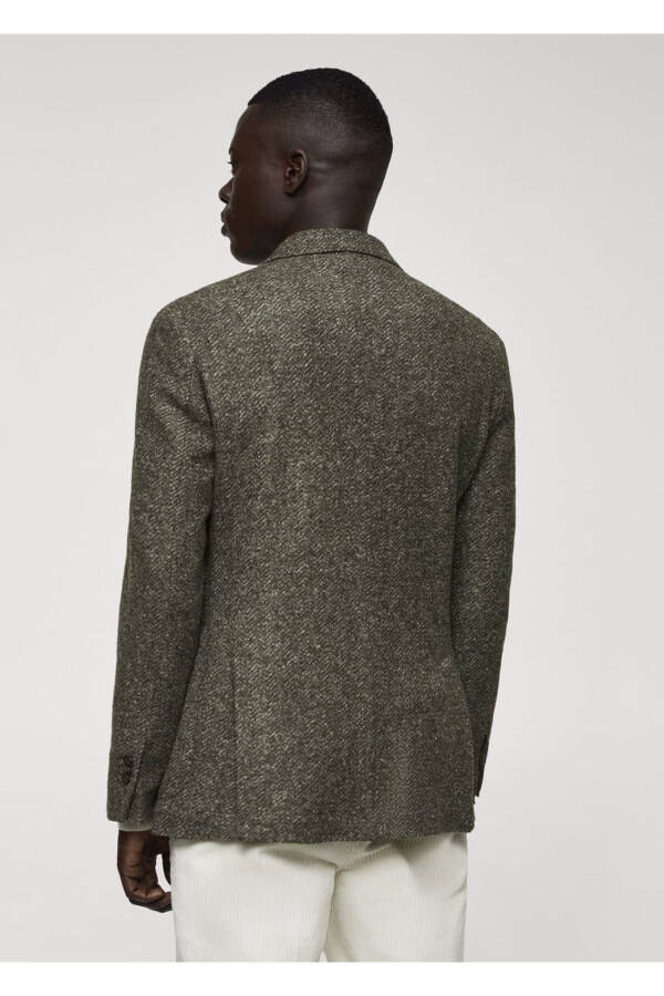 Somon izi naqshlari bilan sof yundan tikilgan blazer - 4