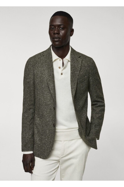 Somon izi naqshlari bilan sof yundan tikilgan blazer - 8