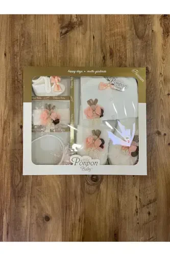 Somon Ona Bola Chaqaloq Tug'ruq To'plami Tulumli Gullari bilan (QUTISI YO'Q) (TEKIS TO'R)-Somon - 2