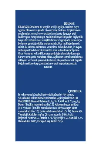 Somon va Alabalık Mushuklar Uchun Ho'l Oziq-ovqat Konserva 400 gr - 3