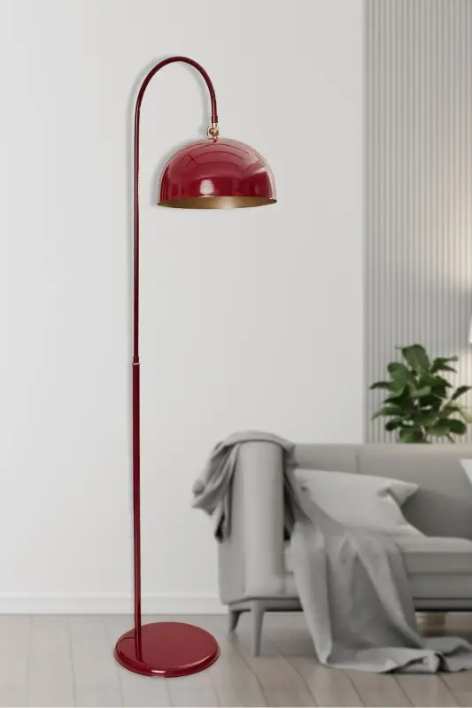 Sonart Lambader Bordo Metal Tasarım Lüx Yerden Aydınlatma - Sarı Boya-3162 - 1