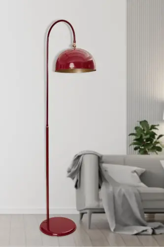 Sonart Lambader Bordo Metal Tasarım Lüx Yerden Aydınlatma-Sarı Boya 