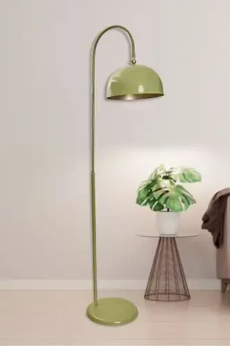 Sonart Lambader Su Yeşili Metal Tasarım Lüx Yerden Aydınlatma-Sarı Boya - 1