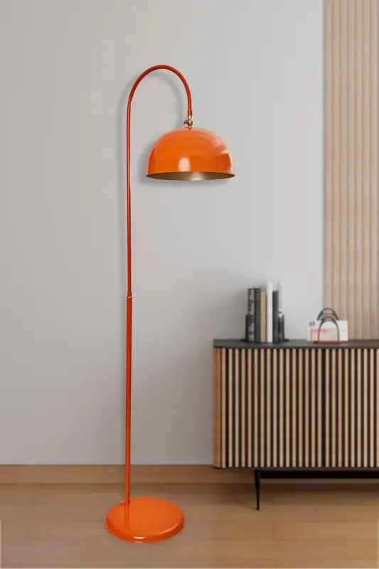 Sonart Lambader Turuncu Metal Tasarım Lüx Yerden Aydınlatma - Sarı Boya-3165 - 1