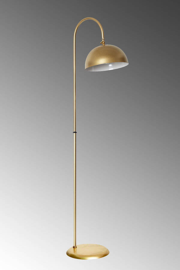 Sonart Sarı Metal Tasarım Lüx Yerden Aydınlatma Lambader-Sarı Boya - 7