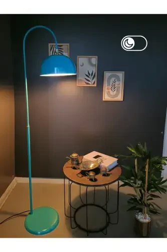 Sonart Turkuaz Lambader Harakatlanuvchi Bosh Modern Dekorativ Metal Dizayn Zamonaviy Pol Yorug'ligi Lamba-Turkuaz - 5