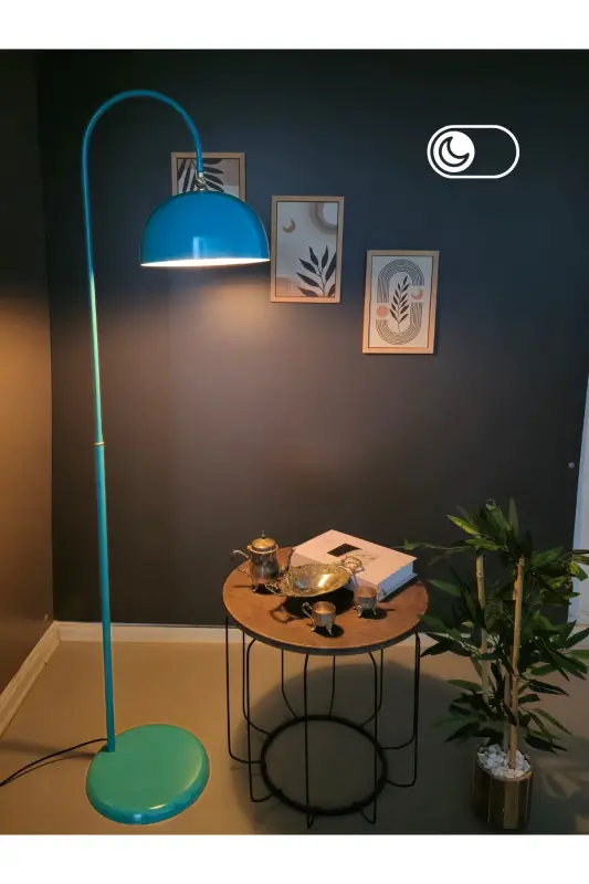 Sonart Turquoise Floor Lamp Adjustable Head Modern Decorative Metal Design Stylish Floor Lighting Lamp-Turquoise - 5