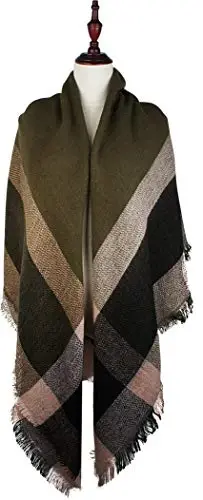 VIVIAN & VINCENT Fall Winter Scarf Classic Tassel Plaid Tartan Warm Soft Chunky Large Blanket Wrap Shawl Scarves for Women - 6