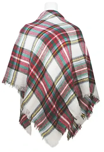 VIVIAN & VINCENT Fall Winter Scarf Classic Tassel Plaid Tartan Warm Soft Chunky Large Blanket Wrap Shawl Scarves for Women - 2