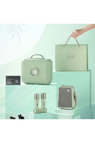 SongBird-HQ 50W Portable Bluetooth Speaker with Dual Karaoke Microphones and 6 Sound Effects - 7