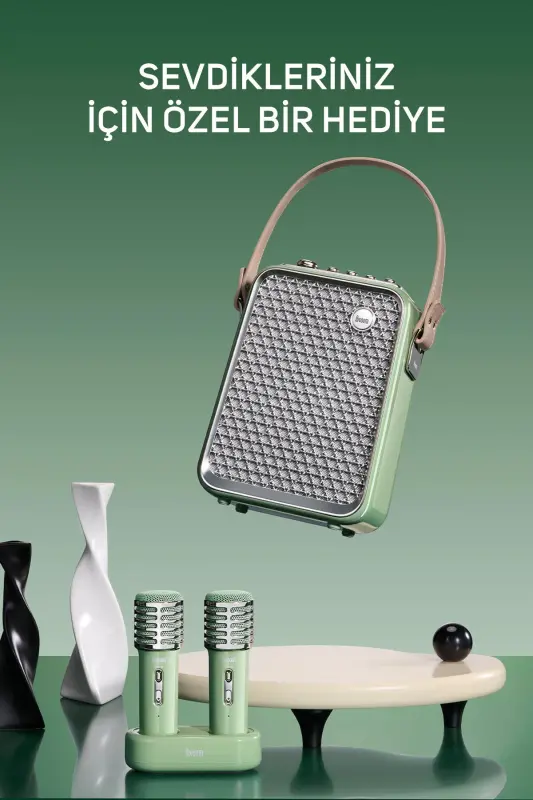 SongBird-HQ 50W Portable Bluetooth Speaker with Dual Karaoke Microphones and 6 Sound Effects - 6