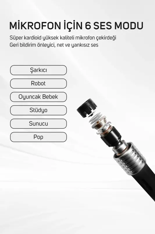 SongBird-HQ Qora Qo'shaloq Karaoke Mikrofonli Bluetooth Karnay-Qora - 4