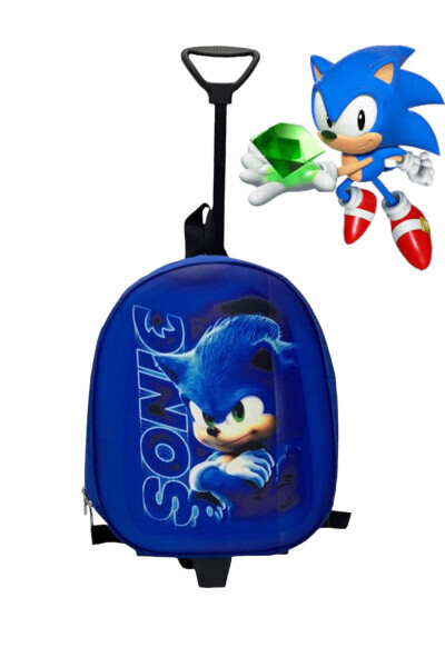 Sonic Bolalar bog'chasi Bolalar bog'chasi Bolalar Chemodani Orqa sumkasi Tortuvchi Sonic G'ildirakli - 7