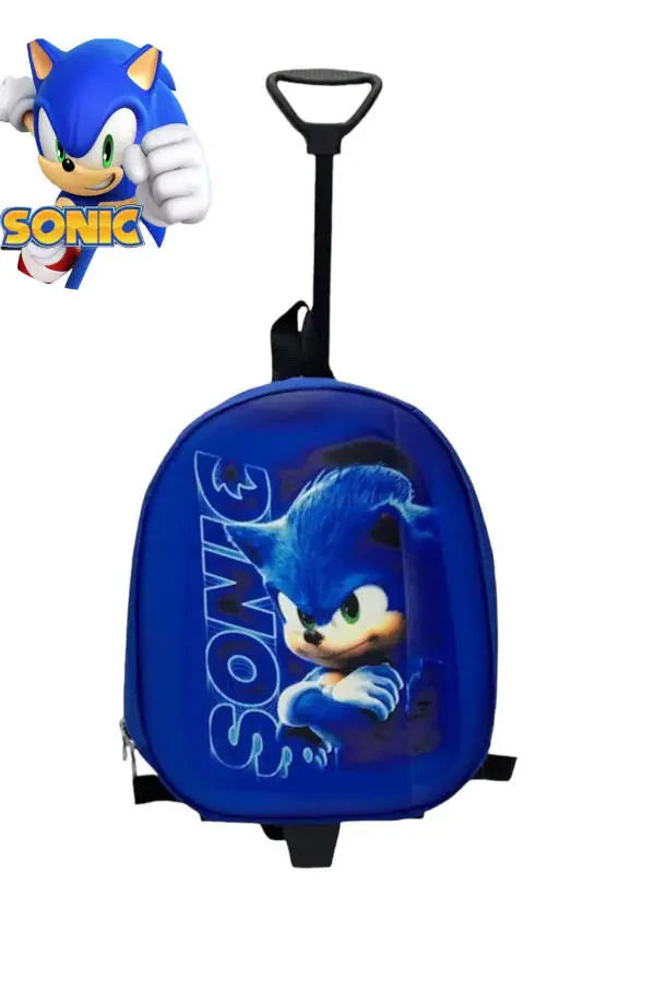 Sonic Bolalar bog'chasi Bolalar bog'chasi Bolalar Chemodani Orqa sumkasi Tortuvchi Sonic G'ildirakli - 3