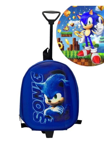Sonic Bolalar bog'chasi Bolalar bog'chasi Bolalar Chemodani Orqa sumkasi Tortuvchi Sonic G'ildirakli - 4