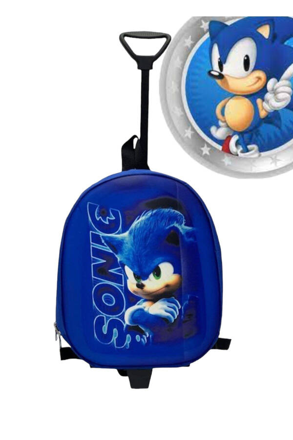 Sonic Bolalar bog'chasi Bolalar bog'chasi Bolalar Chemodani Orqa sumkasi Tortuvchi Sonic G'ildirakli - 2