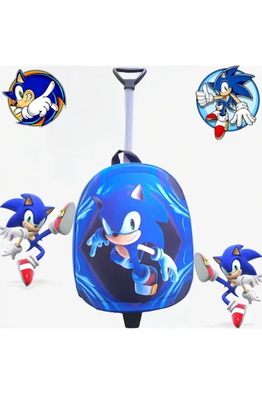 Sonic bolalar bog'chasi bolalar sumkasi ryukzak aravachasi Sonic g'ildirakli Sonic-ko'k - 1
