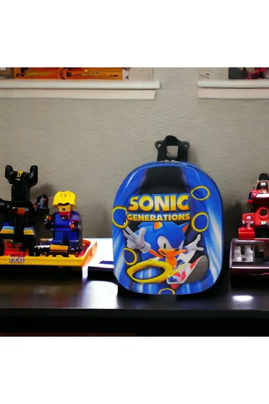Sonic Generations Bolalar bog'chasi Ryukzak Sumkasi G'ildirakli Sonic G'ildirakli - To'q ko'k aralash - 4