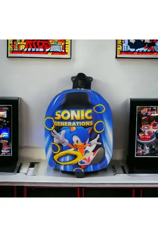 Sonic Generations Детский сад Ясли Детский чемодан Рюкзак Тележка Sonic Колесный-Темно-синий Mix - 6