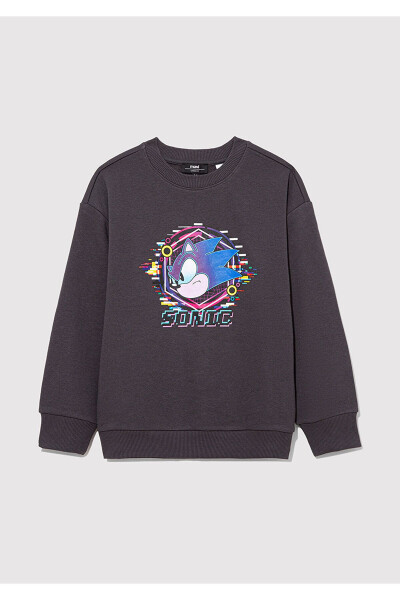 Sonic Printed Charcoal Sweatshirt - 1