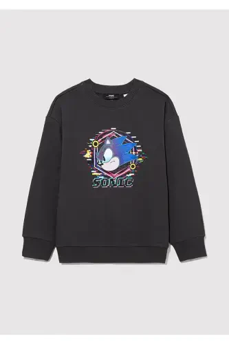 Sonic Printed Charcoal Sweatshirt - 2