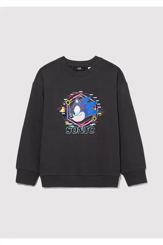 Sonic Printed Charcoal Sweatshirt - 2