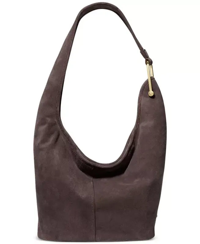 Women's Sonny Suede Medium Hobo Shoulder Bag - Chocolate - 1